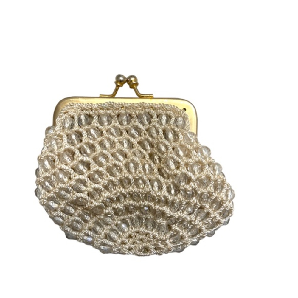 Dellil made in Italy crotchet beaded mini kisslock coin purse